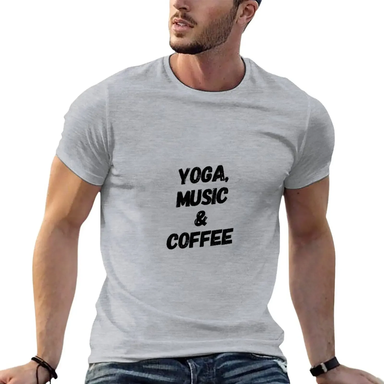 

Yoga, music & coffee T-Shirt boys animal print boys whites quick-drying mens t shirts pack