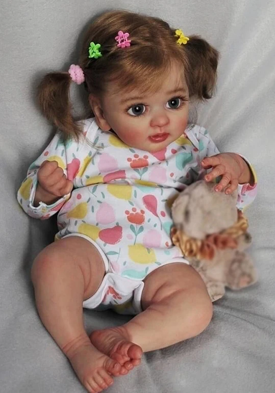 40CM Reborn Layla Cute Baby Girl Lifelike 3D Painting with Veins Multiple Layers Gifts for Children Gifts Ivita Silicone Baby