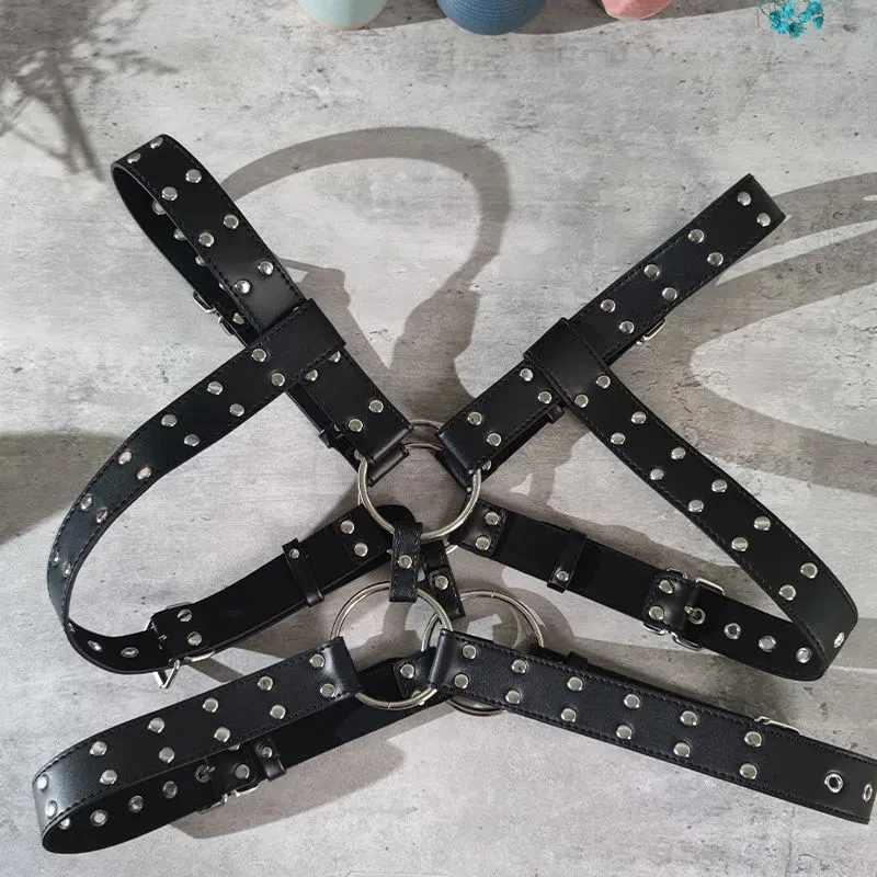 Volwassen speelgoed mannelijke sexy lederen klinknagel handgemaakte diepe donkere Billy Herrington Van Darkholme volledige set COS COSPLAY LGBT Gay