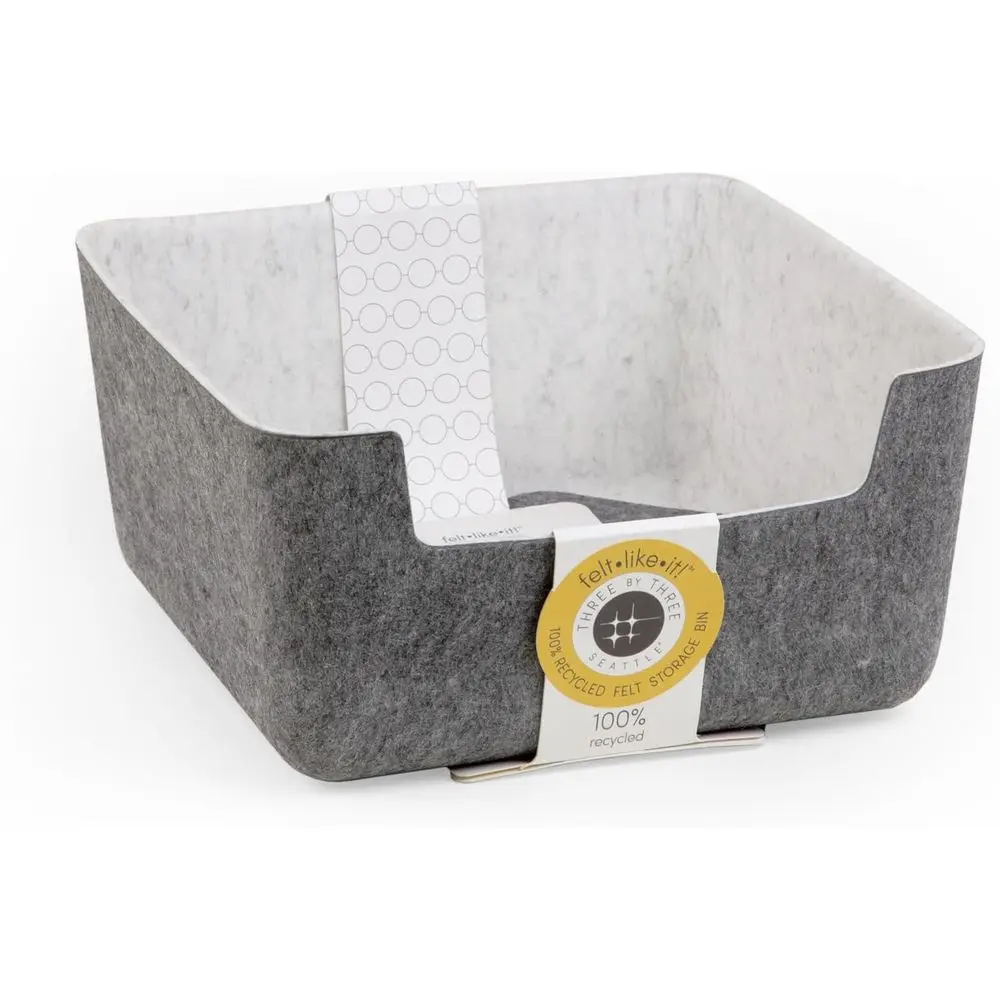 

elt·like·it!™ Medium Cubby Storage Bin Set o 2 with Dividers – Eco-riendly Recycled elt Bins or Home & Oice Organization, Charco