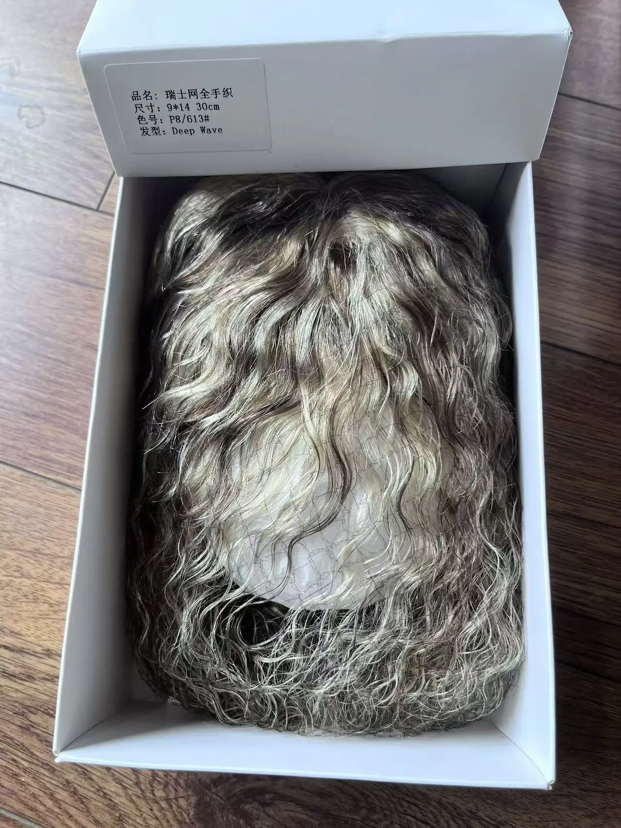 100% Echt Haar Topper Volledige Zwitserse Kant Handgeknoopte Pruik |   Comfort Fit Clip-in Haarstukje |   Losse golf pruik op maat