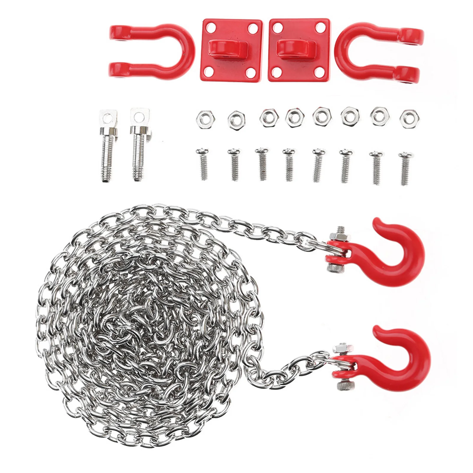 RC牽引フックチェーン U字型レスキュー牽引フックトレーラーチェーン組み立て部品 RCクライミングクローラーカー用