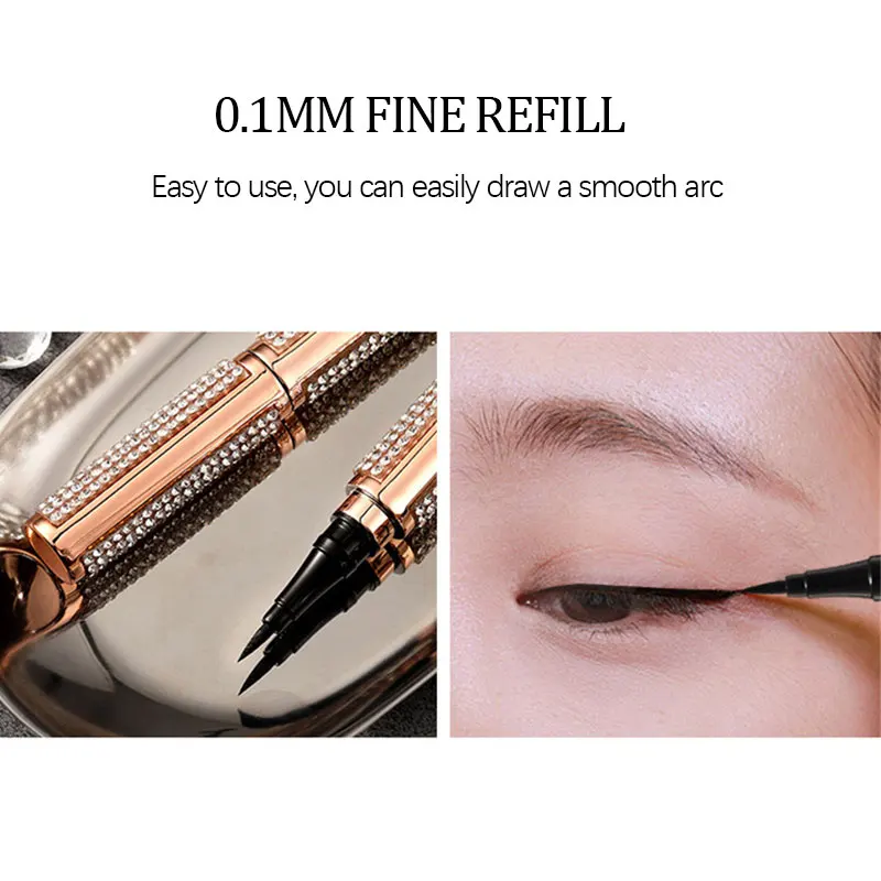 Self-adhesive Liquid Eyeliner Pencil Waterproof Long Lasting Magnetic Eye Liner Pen for Cilia Beginners Makeup Cosmetic