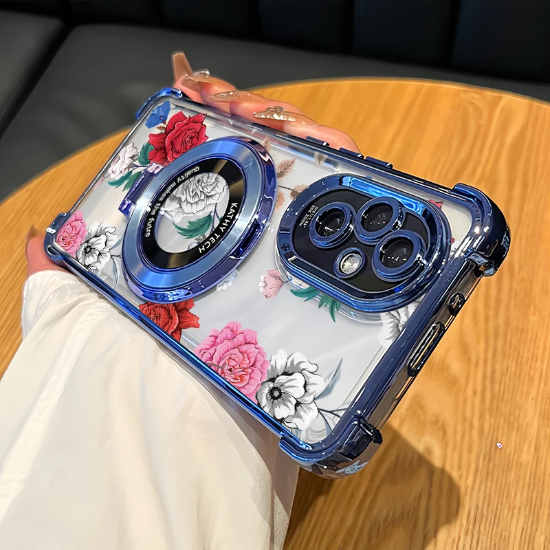 Funda de teléfono con pintura floral para Infinix Spark 20 20C 10C 10 Pro Go 2024 2023 1 2 3, funda de TPU suave con soporte y revestimiento a prueba de golpes