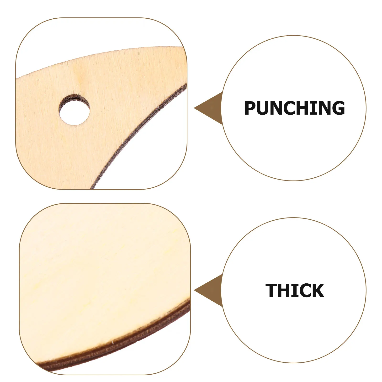 

10Pcs Natural Wooden Moon Slices Smooth Durable Unfinished for Art Projects DIY Christmas Pendant Wooden Slice