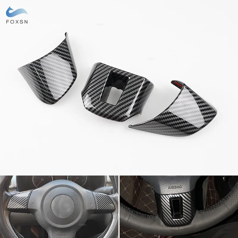 3pcs ABS Carbon Fiber Pattern Car Accessories Steering Wheel Panel Cover Trim For VW Golf 6 MK6 Jetta Bora Polo Touran Caddy Eos