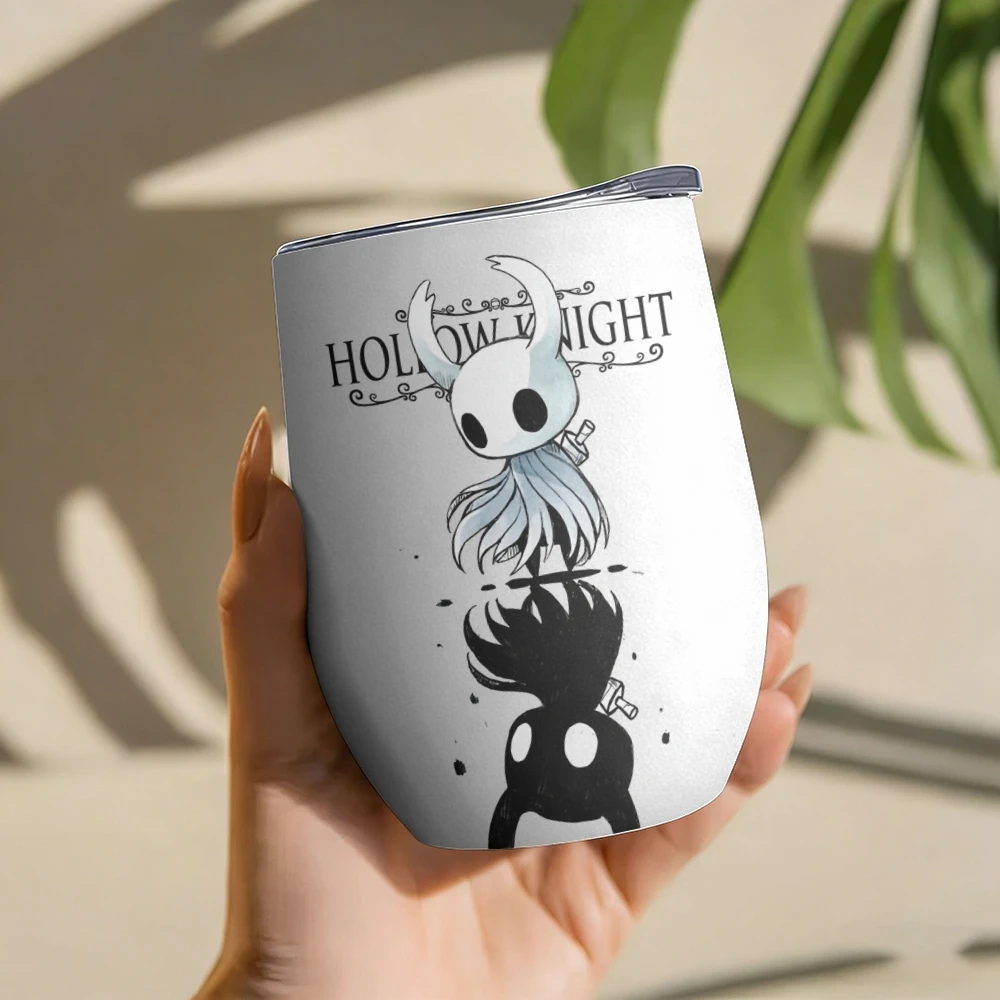 Popular Game H-Hollow Knight Vacuum Flasks 12oz Insulated Wine Tumbler Vacuum Coffee Mug Egg Shape Thermos Cup