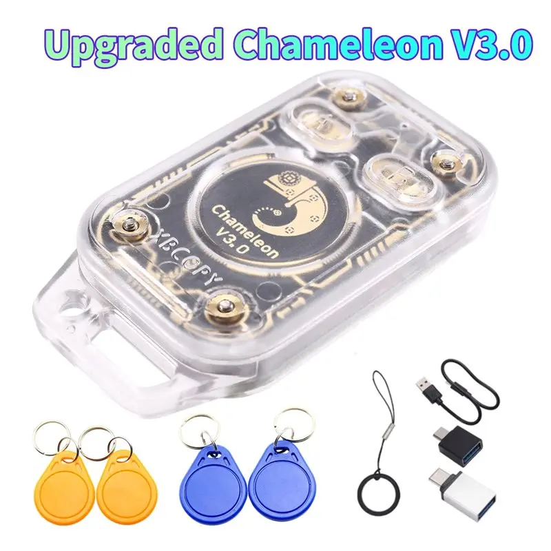 B14C Chameleon V3.0 RFID Smart Chip Reader Emulator 125K 13.56M ID IC Card Tag Copyer Read Writer+2XUID/CUID Keychain