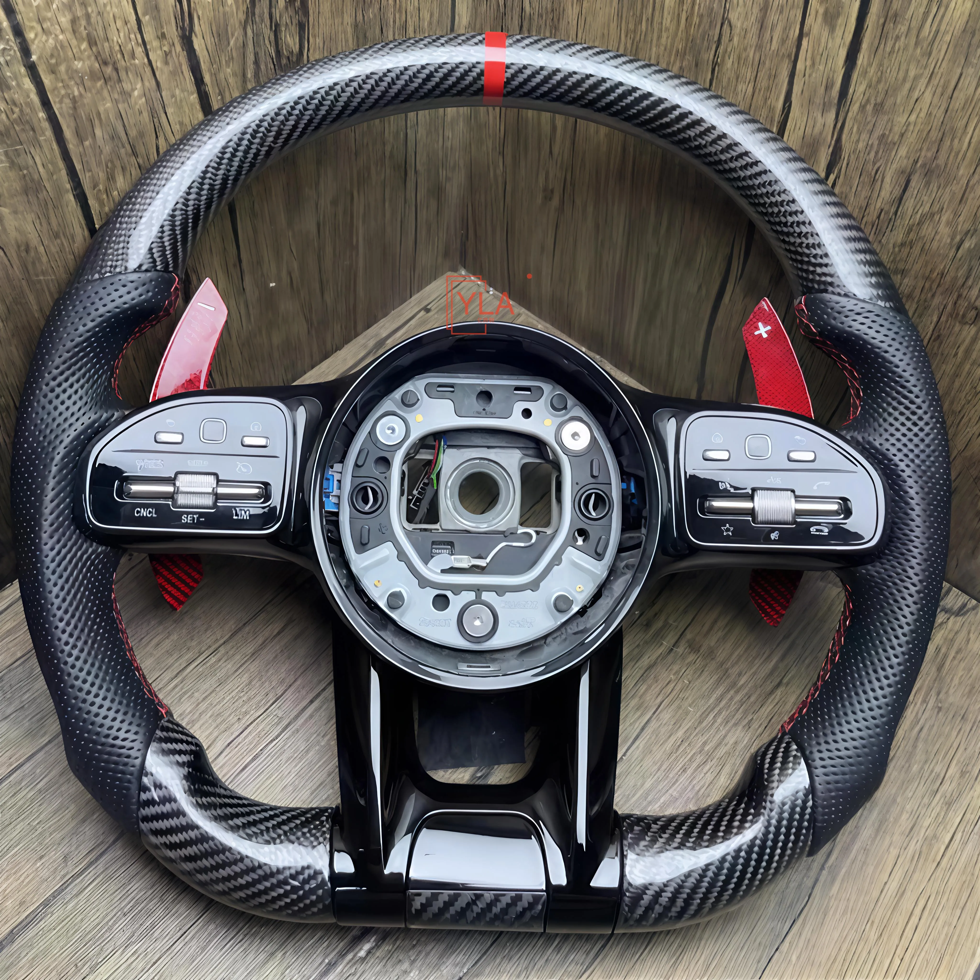 Real Carbon Fiber Leather Sports Steering Wheel for Mercedes-Benz AMG C CLASS W204 C63 W212 W218 W207 E Class G