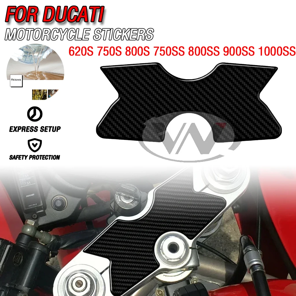 

For Ducati Monster 620S 750S 800S 750SS 800SS 900SS 1000SS Motorcycle Carbon Fiber Appearance Three Yoke Defender Stickers Set
