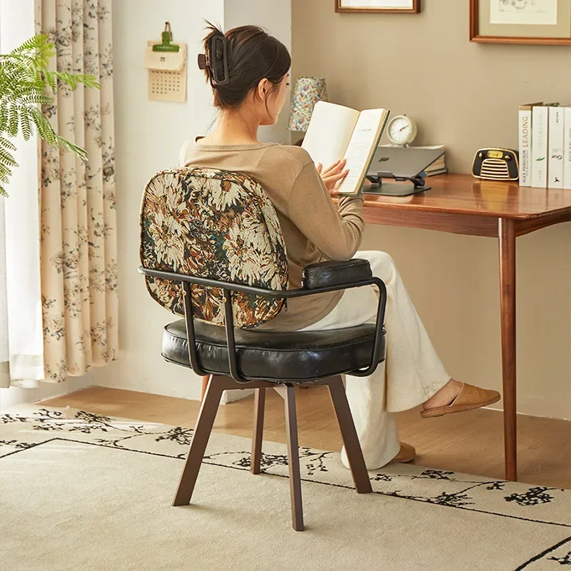 Factory Multi-functional Computer Chair Office Chair Bedroom Swivel Chair Study Seat Retro Chair Back Chair Rotating Desk Chair