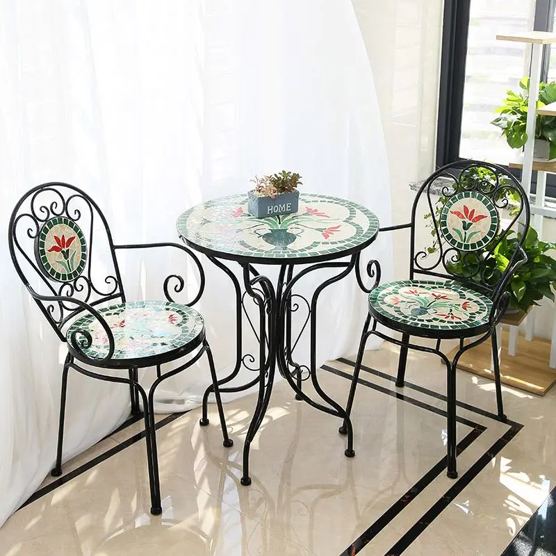 

New Modern Garden Furniture Patio Sets Coffee Leisure Lawn Furniture Metal Table and Chairs Garden Sets