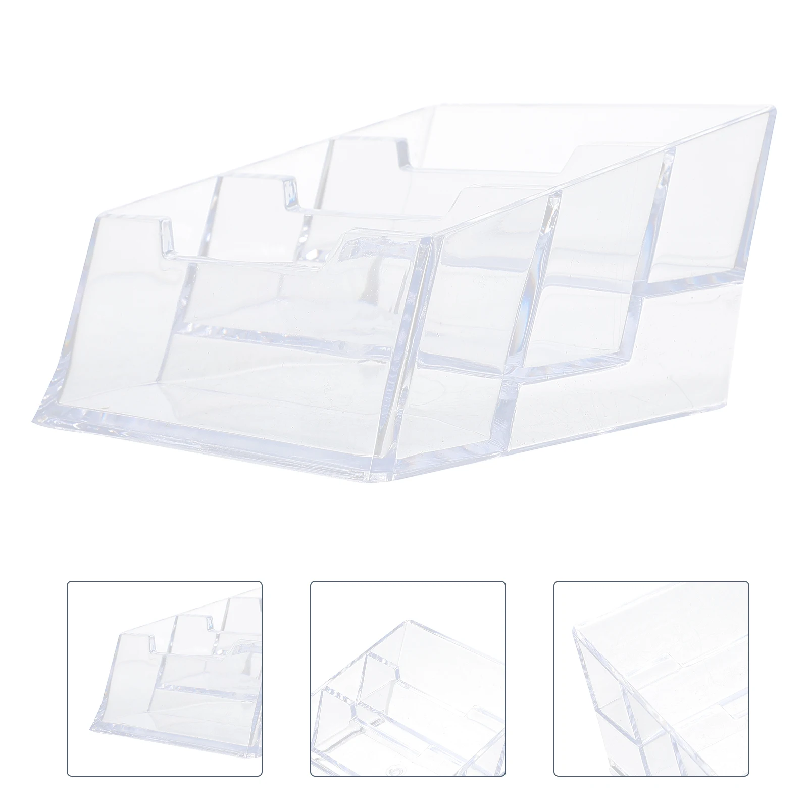 

2pcs Business Holder Clear Plastic Box Office Supplies Transparent Organizer Desktop Case Visiting Cards Stand Calling Cards Box