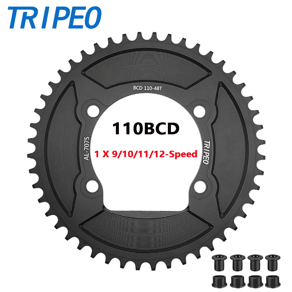 TRIPEO 110BCD 4-Bolts Chainring 40T-58T Road Bike Single 1X9/10/11