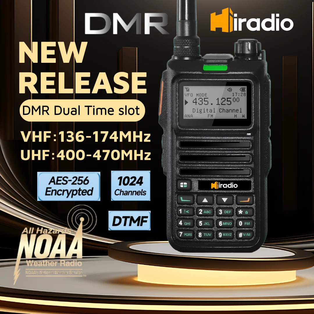 Iradio Y23DM-UV4R Цифровая рация, двухрежимный DMR/аналоговый двусторонний радиоприемник, радиолюбитель с двумя слотами по времени, 1024 канала, SMS AES NOAA