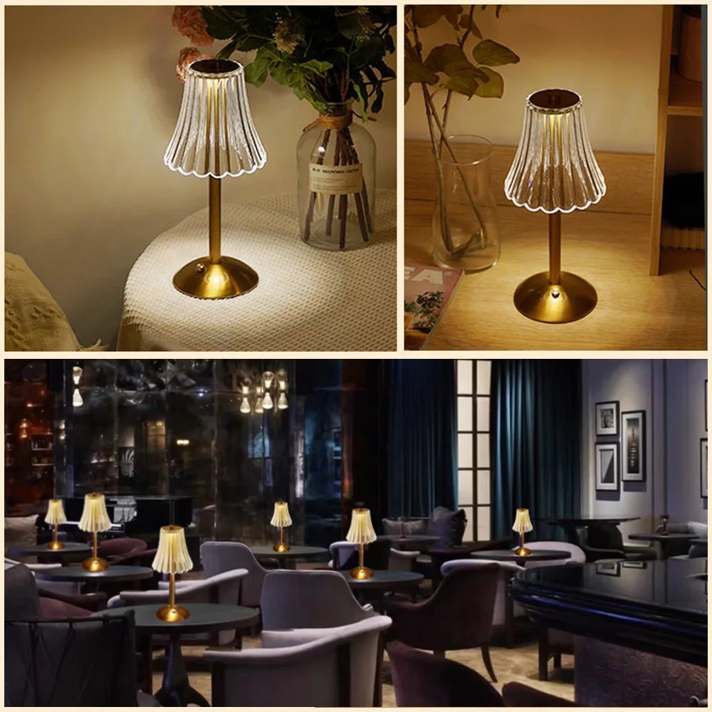Table Lamp LED Touch Sensor Desktop Night Light Rechargeable Reading Lamp for Restaurant Hotel Bar Bedroom Decor Valentine's Day image 5