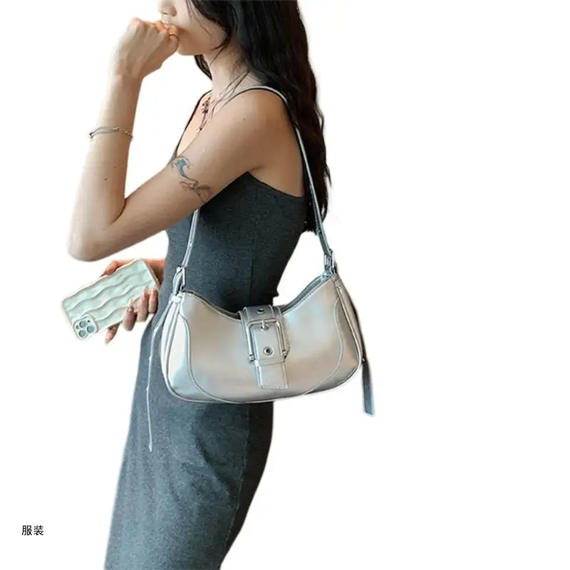 D0UD Solid Color Trendy Bag Simple Fashion Shoulder Bag for Women Girl Crossbody Bag