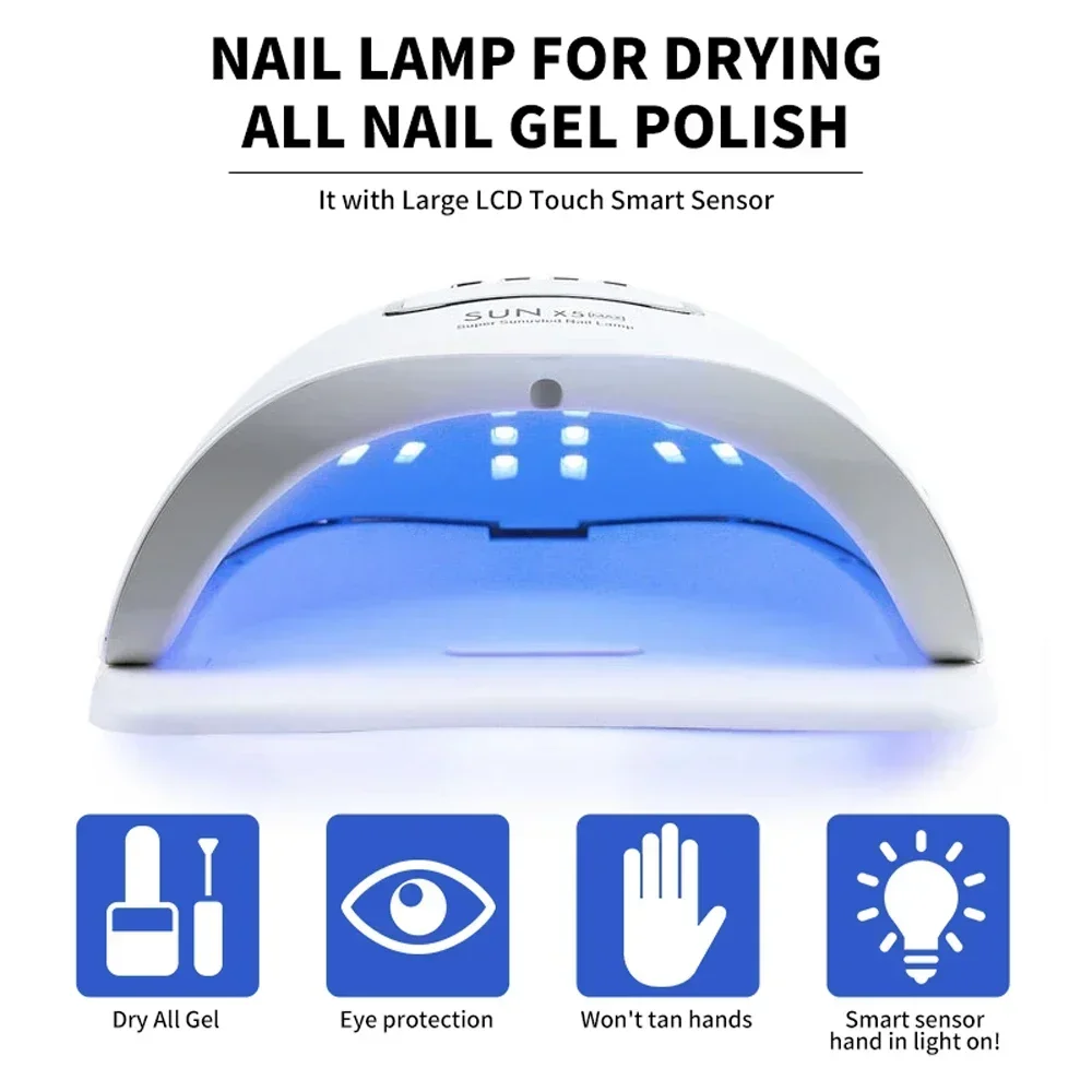 SUN X5 MAX-Prego Secagem Light, Secador de unhas LED para removedor Gel Polish Equipment Tool, Sensor de espectro inteiro