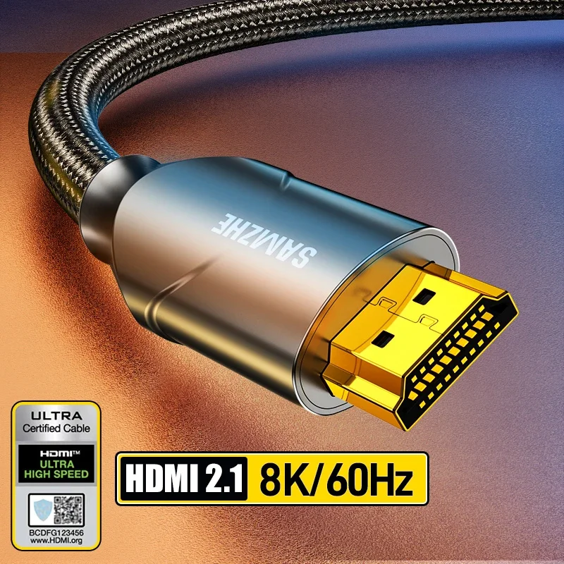 SAMZHE 8K HDMI-kabel 2.1 Ultra High Speed 48Gbs gecertificeerd voor PS5 TV Box HUB 8K @ 60Hz HDMI2.1 48Gbps eARC Dolby Vision HDMI