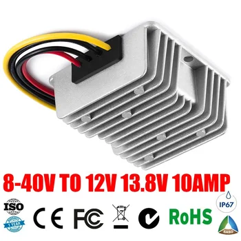 12v 10a voltage 13.8V 10AMP 8-40V to 12V 10A Voltage Stabilizer DC DC Converter Step-Up Down Type Reducer Regulator CE RoHS