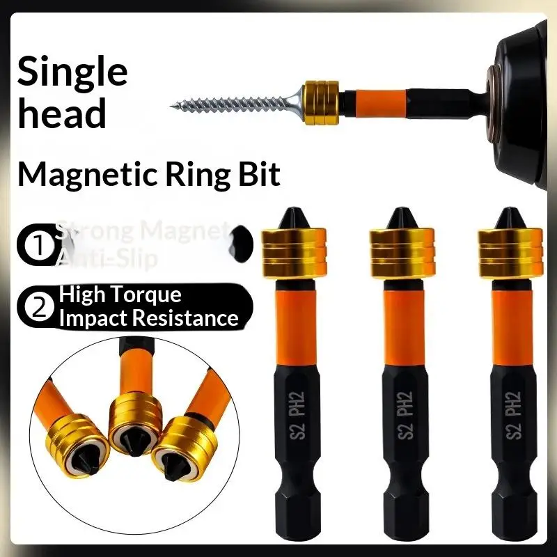 Rafford PH2 Magnetic Drywall Screwdriver Bit 50Mm Depth Stop Collar 1/4 Hex Shank Screw Bit Drywall Installation Tool