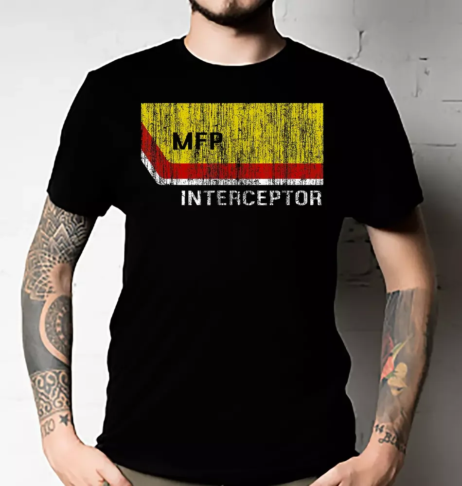 Mad Max inspired MFP Interceptor V8 pursuit car NAVY printed T-Shirt Unisex