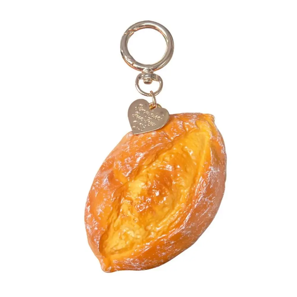 Realistic Bread Squishy Keychain Soft-PU Mini-size Simulation Bread Squeeze Scented Handmade-look Food Bread Ornaments Foodie