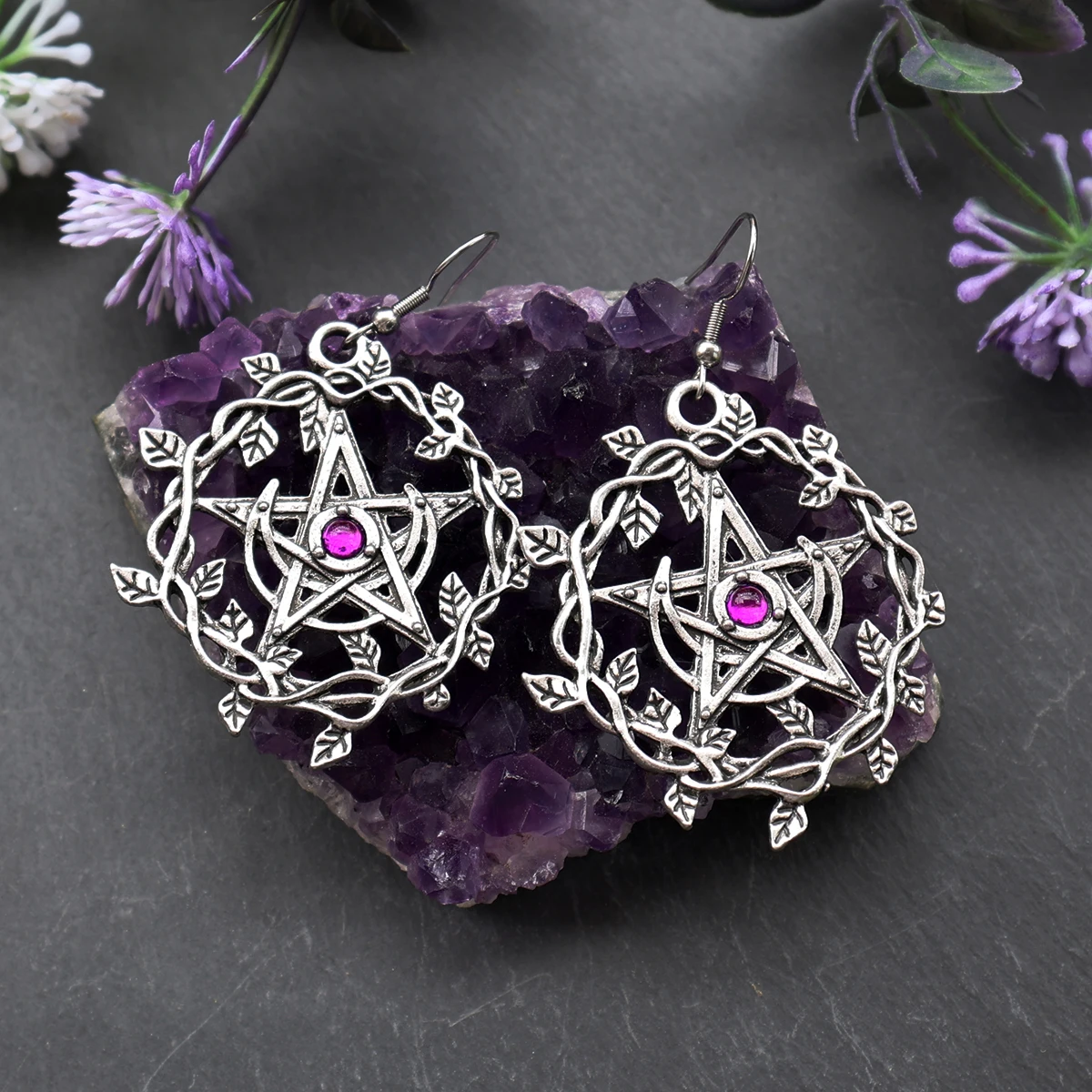 Witch Pentagram Drop Earring Pagan Energy Pentagram Earring for women