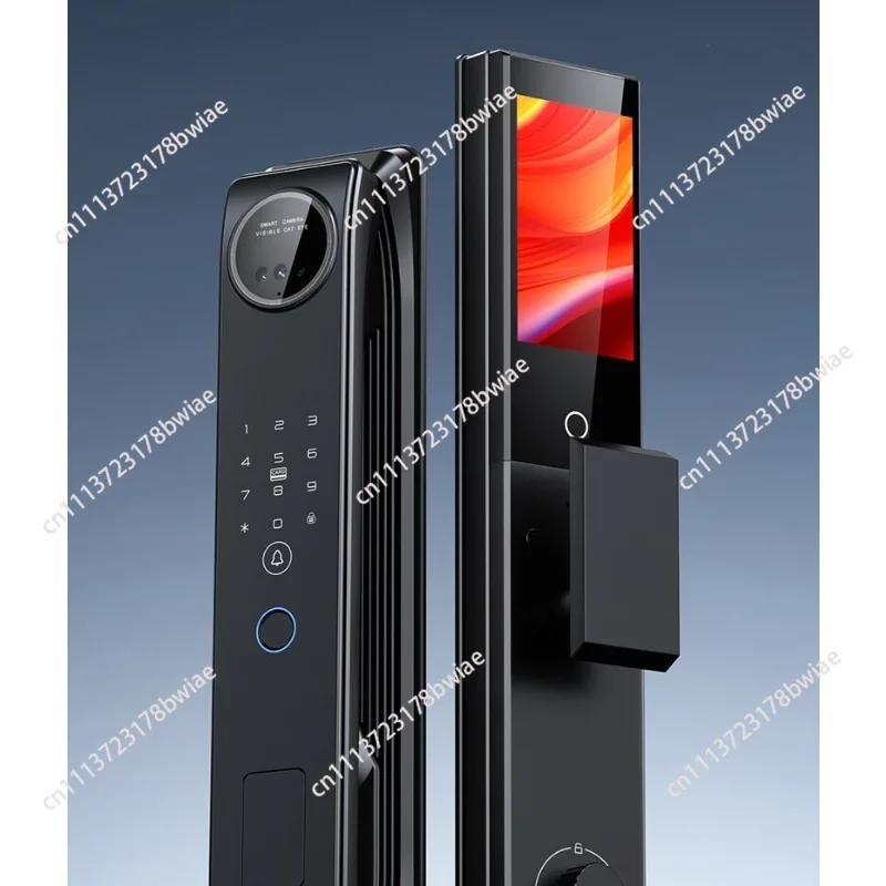 Smart door lock, fingerprint lock 3D facial recognition door password lock, fully automatic, visual cat eye