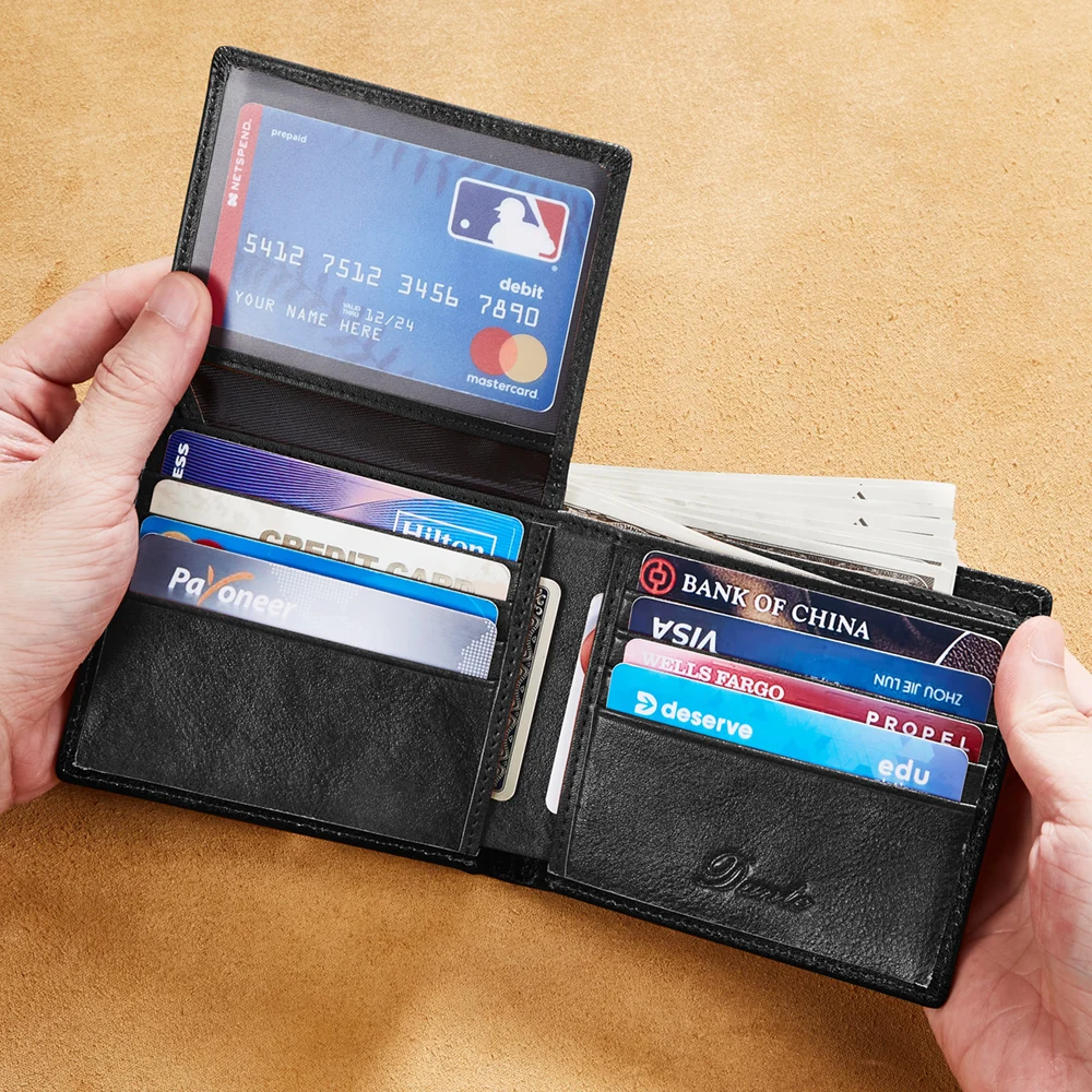 Dante Genuine Leather Wallets for Men RFID Anti-theft Brush Short Clips 100% Head Layer Cowhide Retro Casual Vertical Money Bag