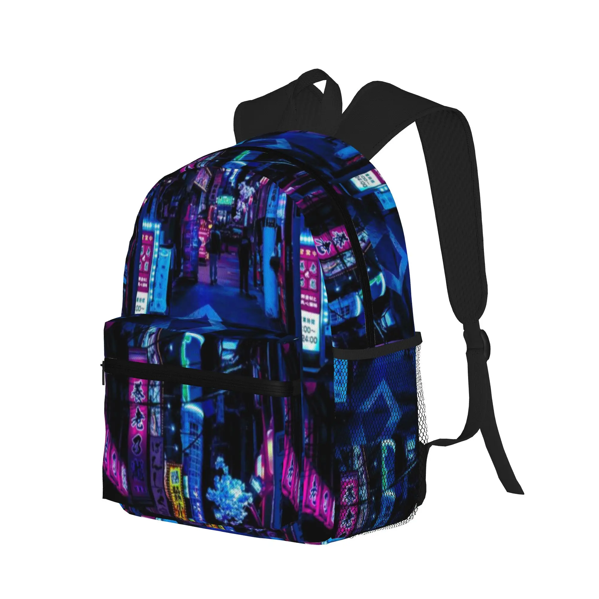 Blue Tokyo Alleys  Casual Backpack for Students and Adults Backpacks for women