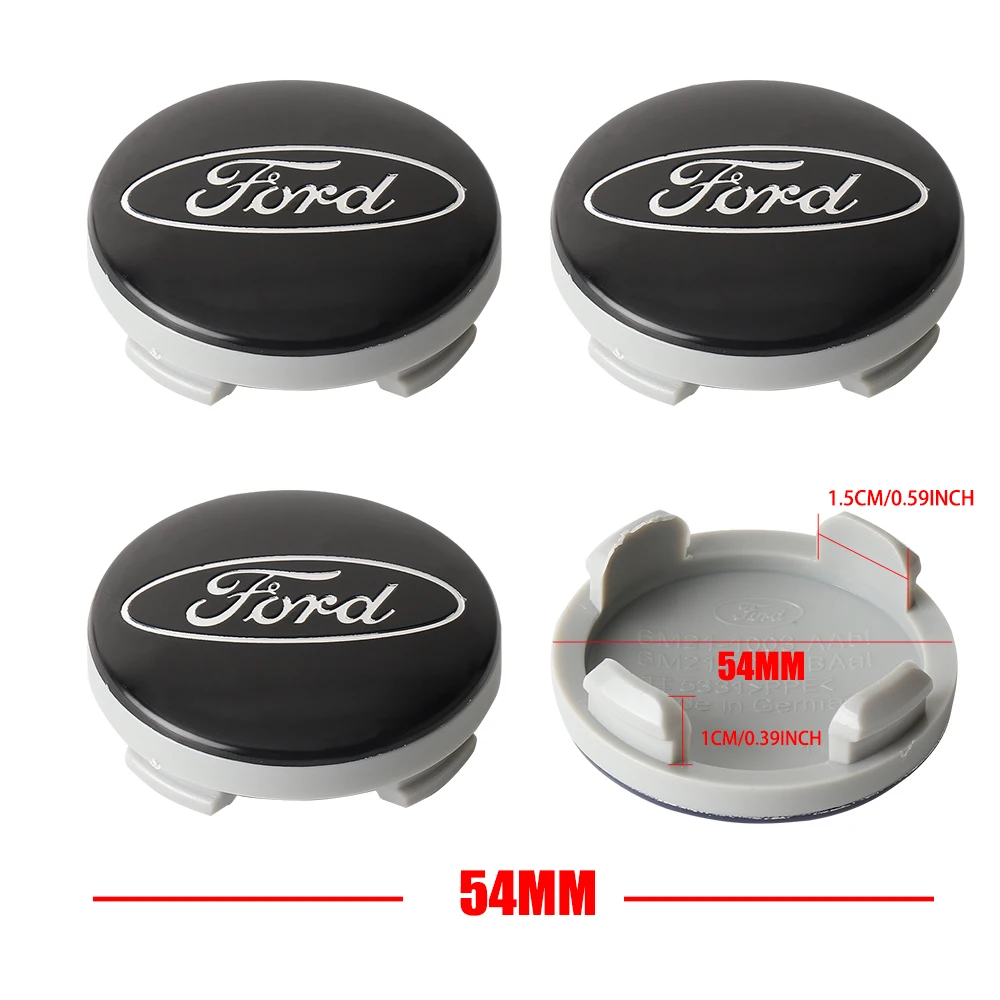 4 Stück 54mm Auto-Radkappen Original-Radzierblenden Dekorationsabdeckungen für Ford Focus Fiesta Mondeo Ecosport Galaxy Territory