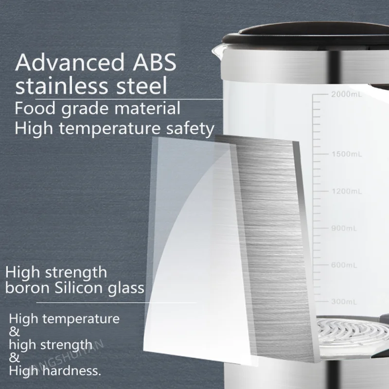 2L الكهربائية الهيدروجين الغنية غلاية الماء آلة الماء المؤين تصفية المياه شرب الهيدروجين مولد المياه للمنزل