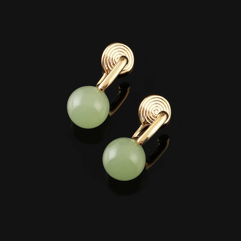 New Women's Simple Round Bead Earless Mosquito Coil Ear Clip Versatile Retro Style Earrings Jewelry Gift