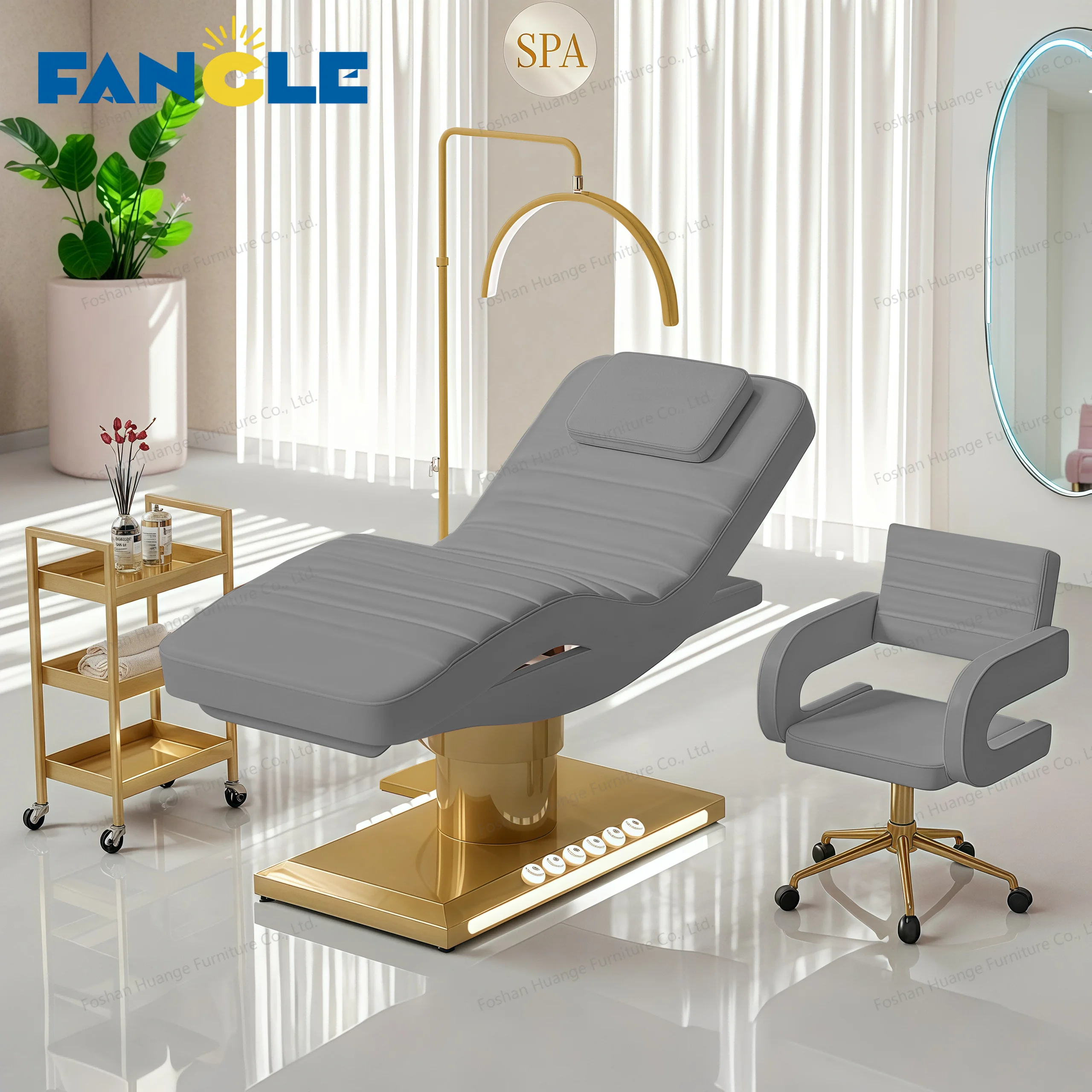 Modern White Electric Beauty Bed Beauty Salon Facial Massage Bed 3 Motors Eyelash Lash  Bed