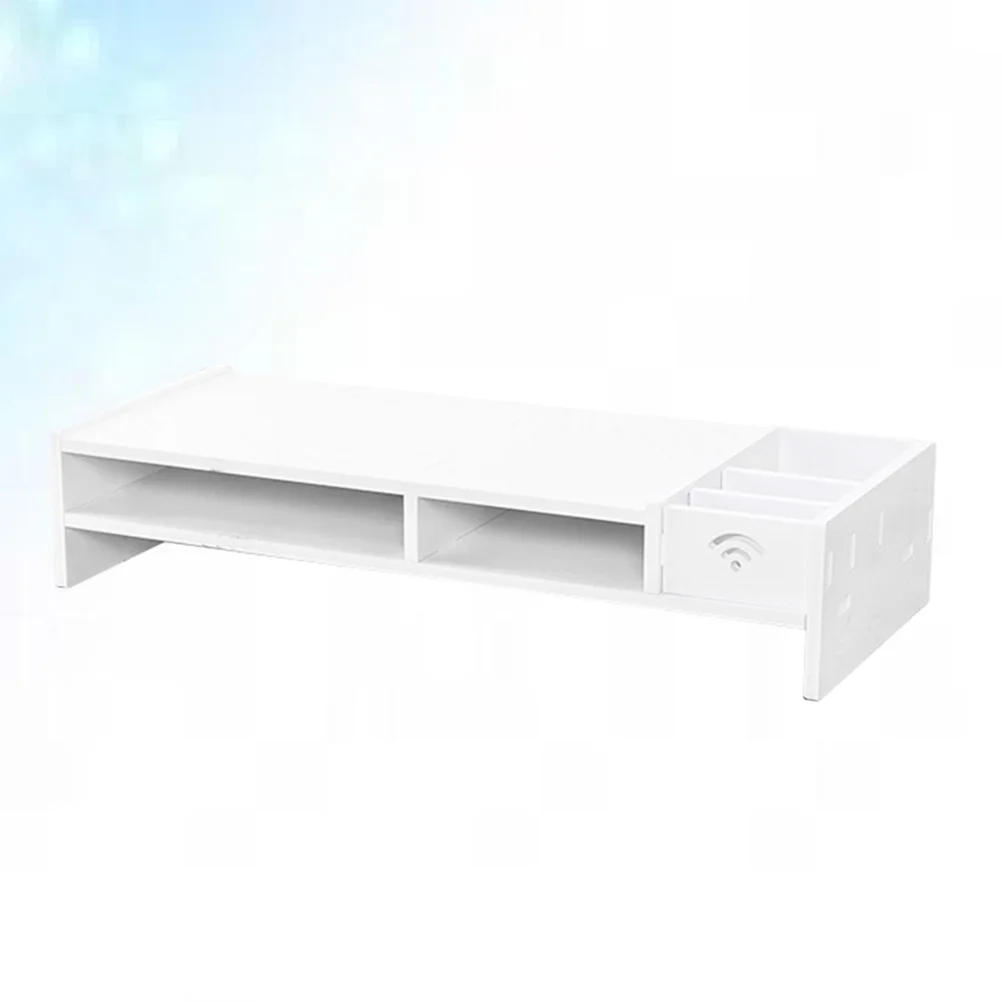 48CM Monitor Increased Shelf Office Desk Storage Finishing Rack Computer Base Bracket(White) desktop box