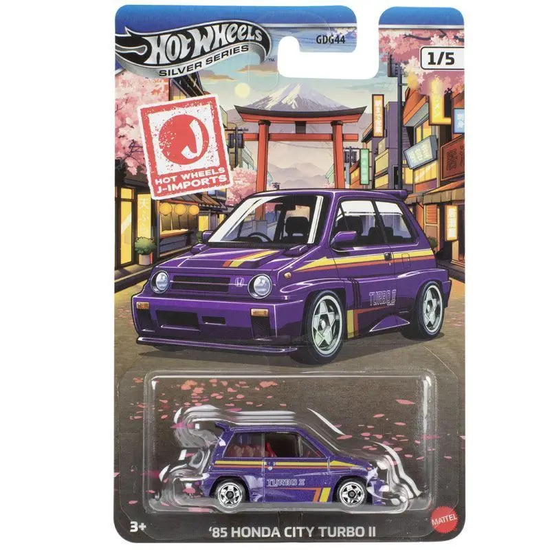 Hot Wheels GDG44-27A J-Imports Silver Series,City Turbo Ⅱ,Supra,MX-5 Miata,Datsun 620,Laurel C33,JDM Toy Vehicle Collection Gift