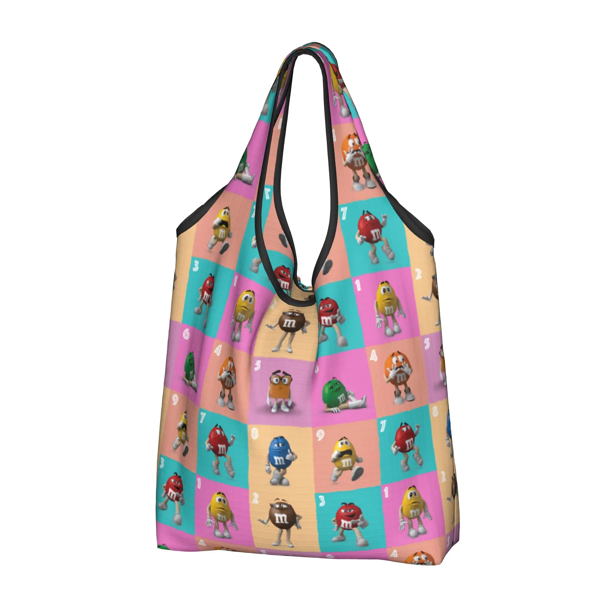 Funny M&M's Chocolate Candy Collage Shopping Tote Bags Portable  Groceries Shoulder Shopper Bag
