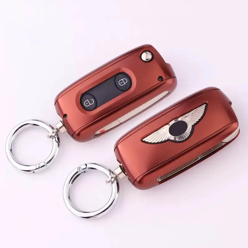 Car Key Case Aluminum Alloy for Bentley Continental Flying Spur Mu Shang Tian Yue Remote Control Key Protective Shell Key Chains