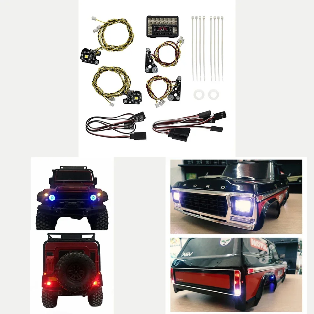 

RC Car Front Rear LED Lights System Lamp Group for 1/10 RC Crawler TRX4 TRX-4 Defender Upgrade