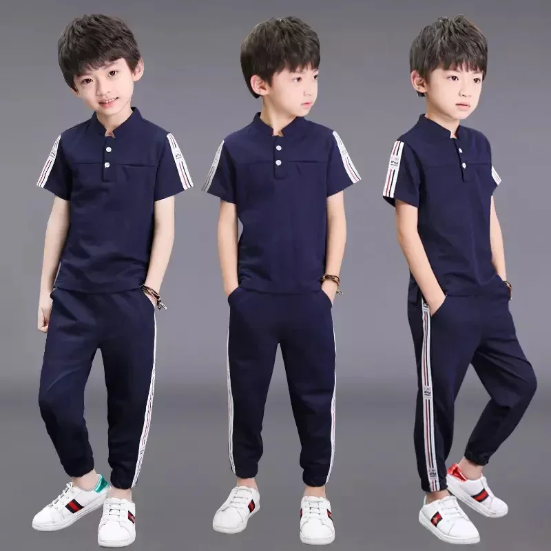 New Summer Boys Clothing Sets Children T-shirt Short Sleeve +Pants Set Two Pieces Set Kids Baby Boys Clothes 6 8 10 Years Old