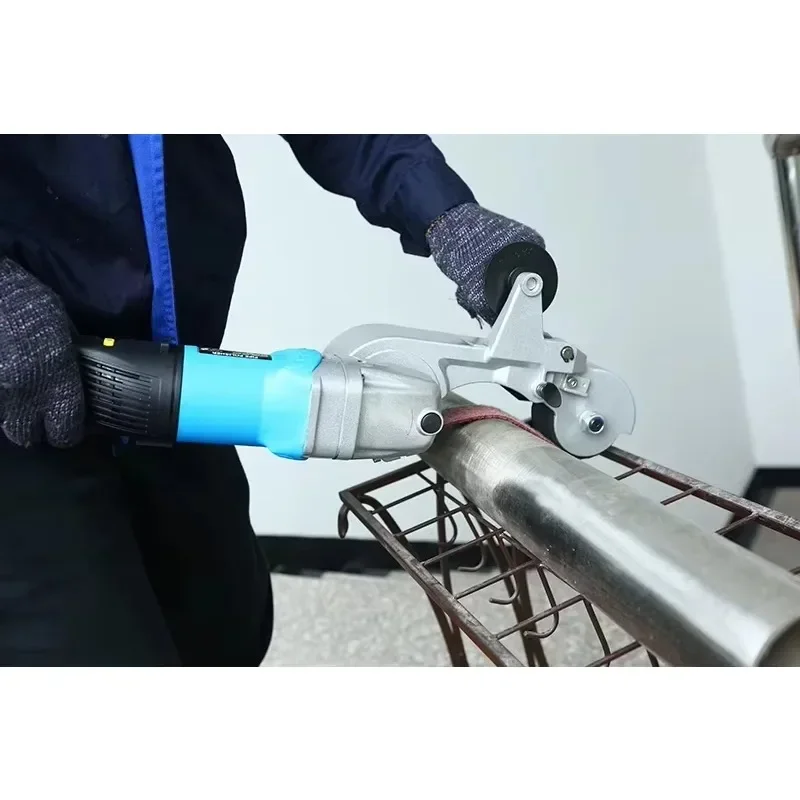 【سعر المصنع】حار بيع عالية الكهربائية حزام من الفولاذ المقاوم للصدأ ساندر لفجوة الزاوي المحمولة حزام طاحونة أداة مجموعات آلة تلميع #5