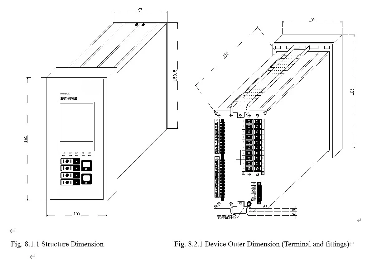 ST280G-T Industrial Power Transmission Tower Medium/High Voltage MV&HV Thermal Overload Protection Relay