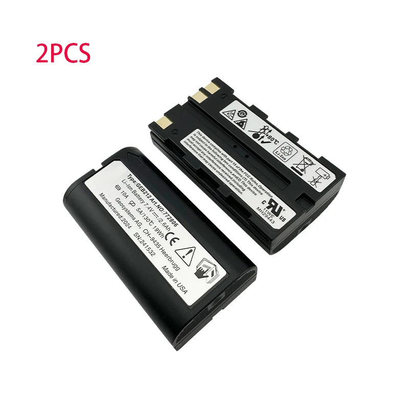 2PCS Battery GEB212 Li-ion Battery for Leica TPS1200 ATX1200 Series Total Station Viva Series Controllers GS15