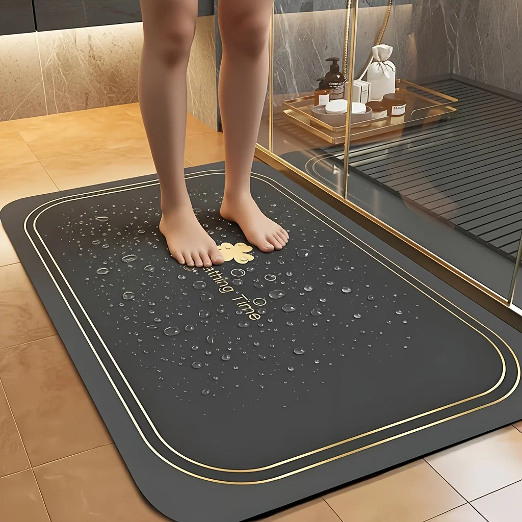 

1 Piece super absorbent floor mat Silica gel bath mat that dries quickly and is soft Suitable for shower rooms and bathtubs