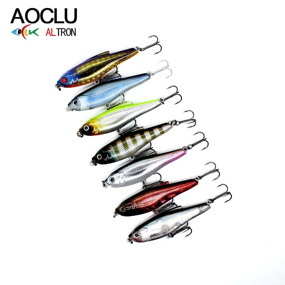 AOCLU Mini Sinking Pencil Stick 48mm 4.1g Solid Body Hard Bait Minnow Wobbler Fishing Lure Bass Fresh Salt Water 12# VMC Hooks