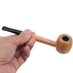 Nice Handmade Nature Solid Red Wood Straight Smoking Pipe Round Wood Tobacco Wooden Pipe Filter