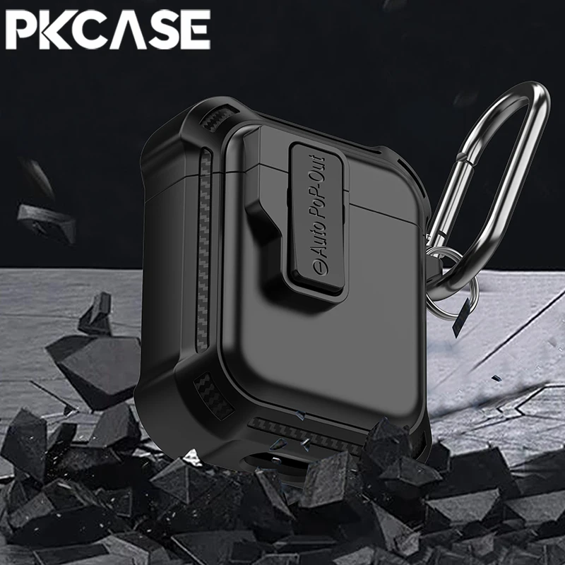 PKCASE مرونة التبديل أقفال للصدمات سماعة الرأس ل Airpods 1 2 3 هوك المفاتيح سماعة غطاء ل Airpods Pro 2