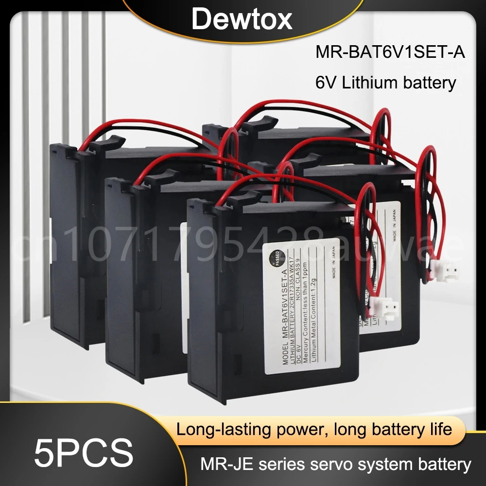 

5PCS Original MR-BAT6V1SET-A 6V MR-JE System Lithium Battery 2CR17335A WK17 6V PLC Lithium Battery With White plug