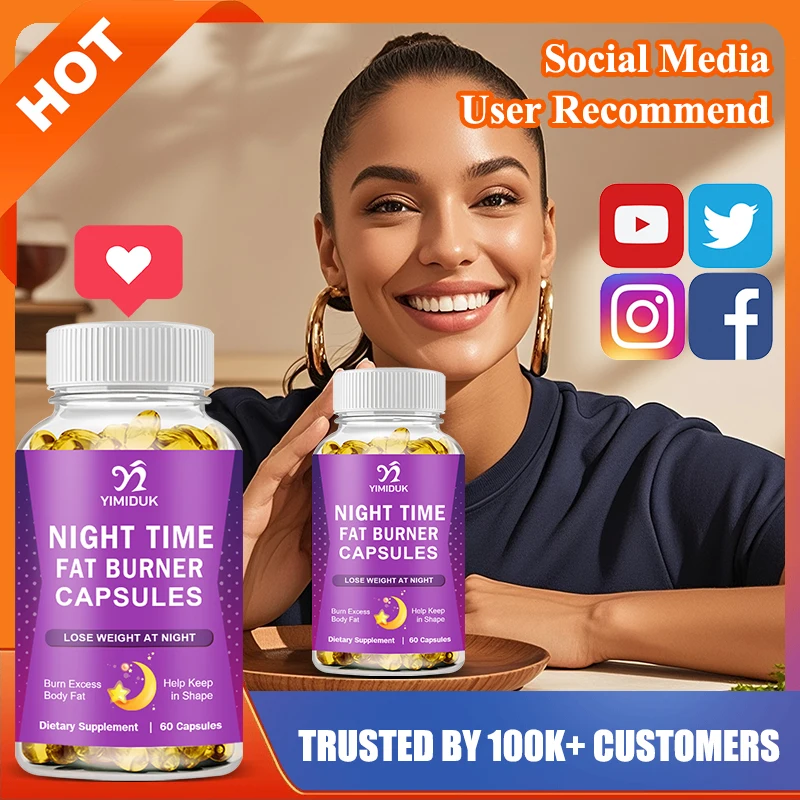 

Yimiduk Night Time Fat Burner Supplement, Support Helps Appetite Maintenance, Supports Sleep & Muscle Recovery, Weight Manage